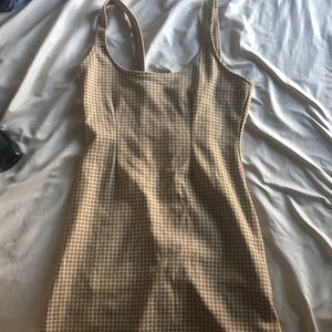 Yellow checkered dress